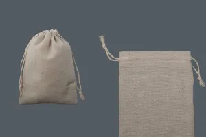 Бежева торбичка за сватбени бонбониери, с размери   100x140 mm-2