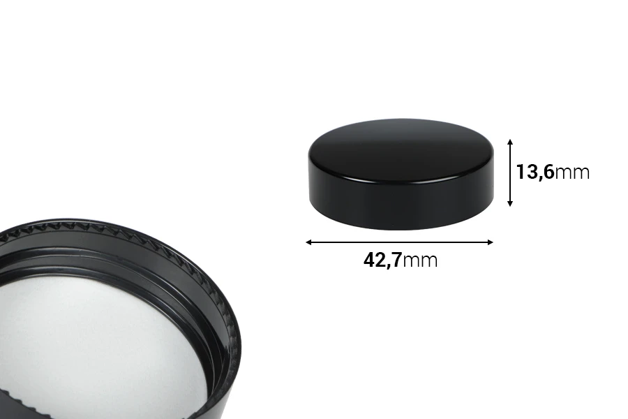 Пластмасова черна матова капачка за буркани-изображение_размери
