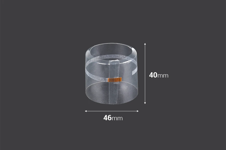 Термосвиваема капсула 46х40 мм с прозрачен отвор - 20 бр Термосвиваема капсула 46х40 мм с прозрачен отвор - 20 бр-изображение_продукт