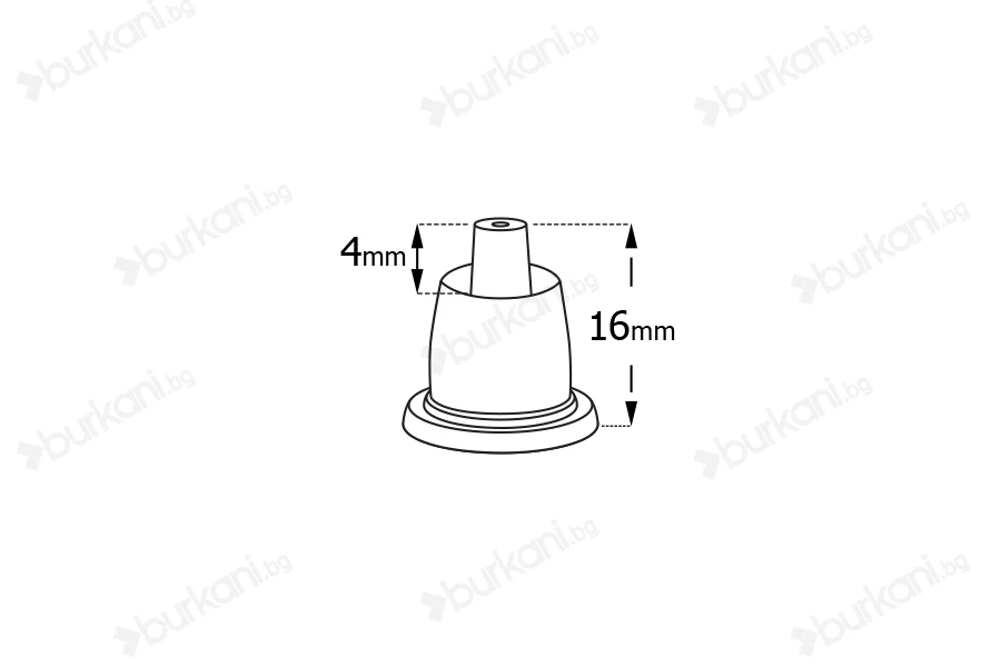 Пластмасова капачка със защитен пръстен PP18 с дозатор-изображение_размери