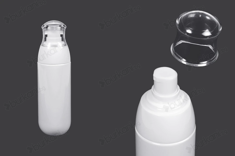 Пластмасова PET бутилка 80 ml с бяла помпа и прозрачна капачка-изображение_продукт