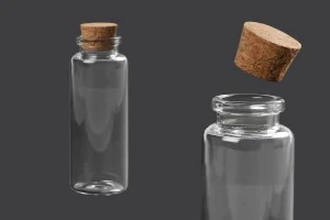 Стъклена бутилка 40 ml с коркова тапа - 12 бр./пакет-1