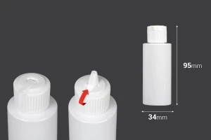 Бяла 50ml пластмасова бутилка (PP 20/410) с капачка - 12 бр.-2