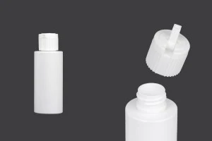Бяла 50ml пластмасова бутилка (PP 20/410) с капачка - 12 бр.-1