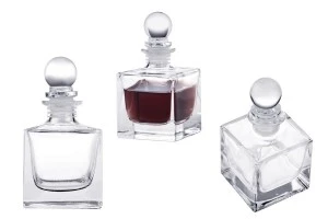 Стъклена квадратна бутилка  60 ml с тапа  Φ 15.5-3