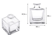 Стъклена квадратна бутилка 60 ml с тапа Φ 15.5 Стъклена квадратна бутилка 60 ml с тапа Φ 15.5