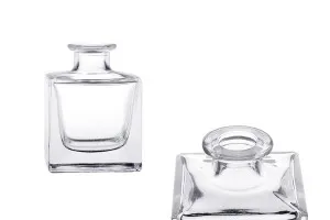 Стъклена квадратна бутилка  60 ml с тапа  Φ 15.5-1