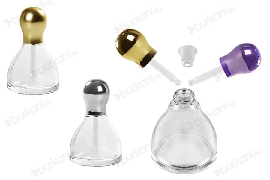 Стъклена бутилка от 50 ml с капкомер, с цедка и с капачка-изображение_продукт