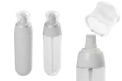 Пластмасова PET бутилка 100 ml с бяла помпа и прозрачна капачка Пластмасова PET бутилка 100 ml с бяла помпа и прозрачна капачка