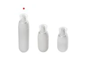 Пластмасова PET бутилка 100 ml с бяла помпа и прозрачна капачка Пластмасова PET бутилка 100 ml с бяла помпа и прозрачна капачка