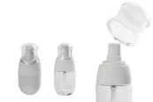 Пластмасова бутилка PET 30 ml с бяла лосион помпа и прозрачна капачка Пластмасова бутилка PET 30 ml с бяла лосион помпа и прозрачна капачка
