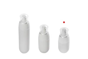 Пластмасова бутилка PET  30 ml с бяла лосион  помпа и прозрачна капачка-6