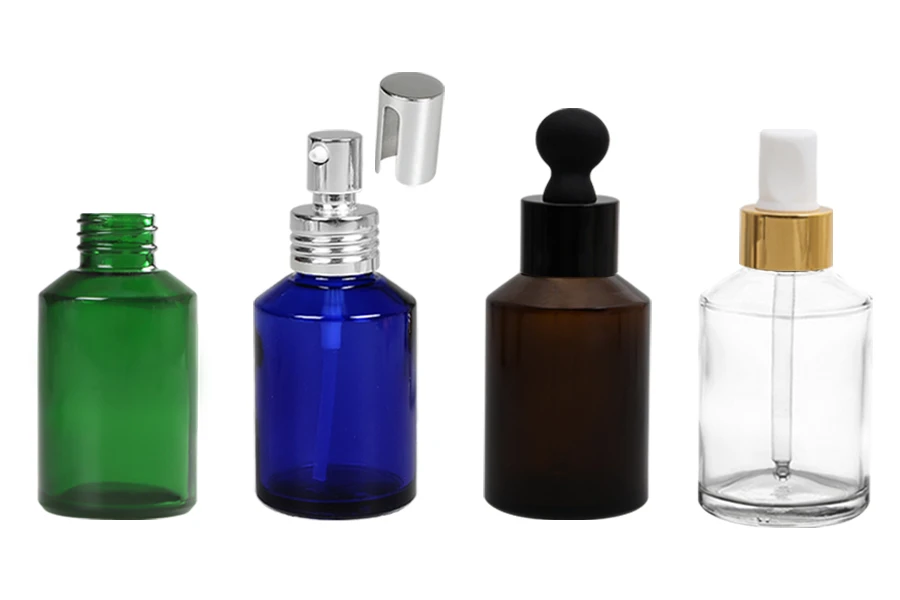 Стъклена бутилка 100 мл ПП28 в различни цветове-изображение_група