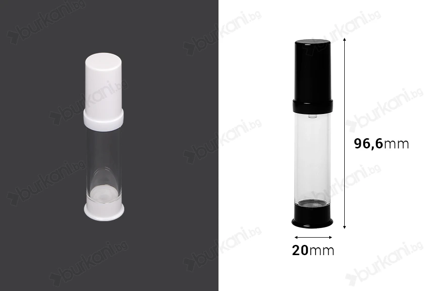 Бутилка Airless 10 ml  за крем, лосион или серуми-изображение_размери