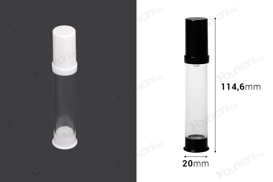 Пластмасова акрилна бутилка 15 мл тип Airless-изображение_размери