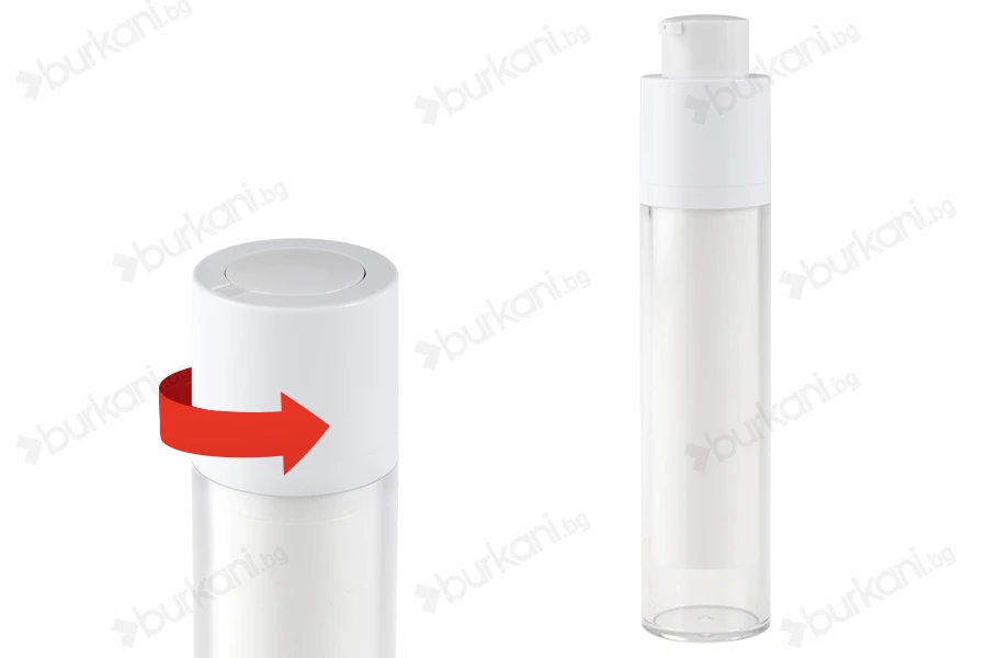Пластмасова бутилка тип airless 50 ml за серуми, крем или лосион-изображение_група