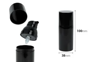 Пластмасова черна акрилна бутилка 30 мл Airless -12 бр./ опаковка-2