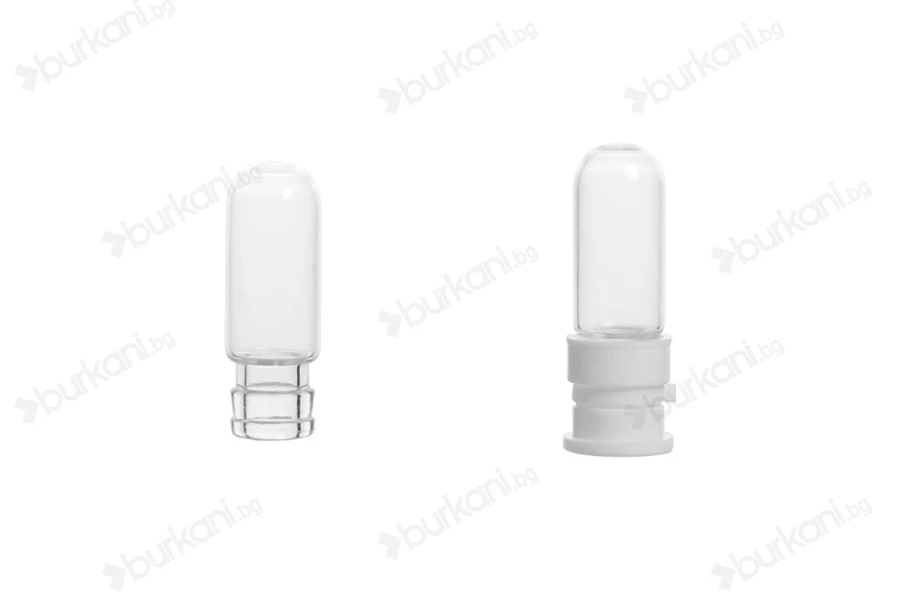 Стъклена фармацевтична бутилка 2 ml, с пластмасова предпазна капачка за вземане на проби, лекарства и хомеопати - 25 бр-изображение_продукт
