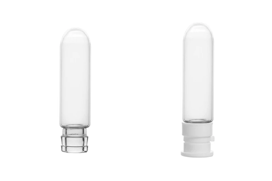 Малко стъклено фарамцевтично шишенца 3 ml, с пластмасова предпазна капачка за вземане на проби, лекарства и хомеопати - 25 бр-изображение_продукт