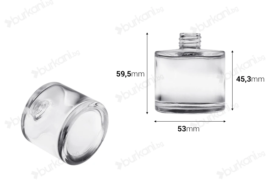 Цилиндрична стъклена бутилка от 50 ml-изображение_размери