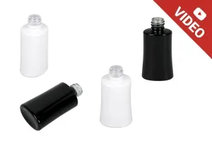Стъклена овална бяла или черна бутилка за парфюм  30 ml 18/415-1