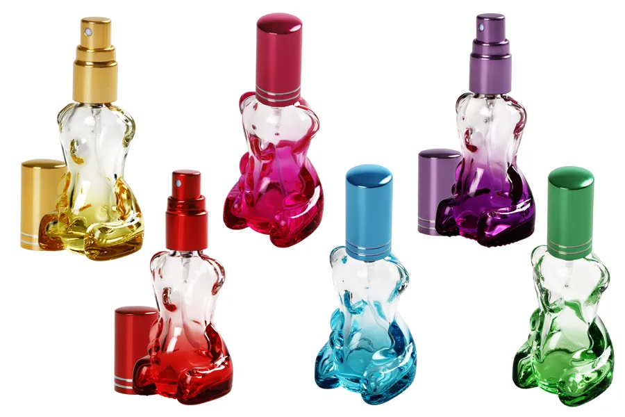 Малки стъклени шишенца "Мече" за парфюм  със спрей и с капачка 10 мл-изображение_продукт