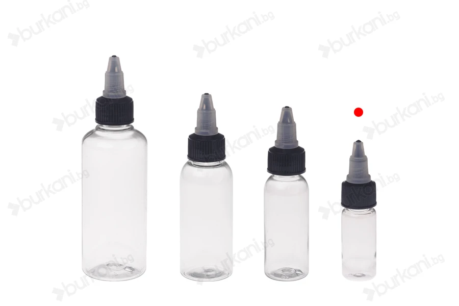 PET бутилка 10 ml с черна капачка Unicorn за електронна цигара - 50 бр-изображение_група