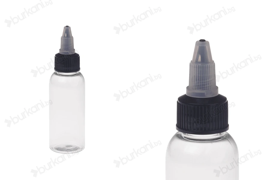 PET бутилка  50 ml с капачка  Unicorn за електронни цигари-изображение_размери