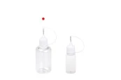 Прозрачно пластмасови шише 30 мл с бяла капачка и игла за електронна цигара-изображение_група