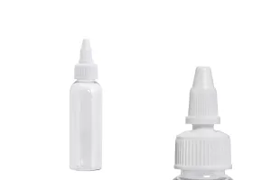 PET бутилка  60 ml прозрачна с бяла капачка за електронна цигара - 50 бр.-2
