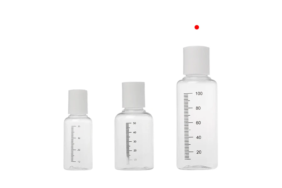 Пластмасова прозрачна бутилка 100 мл с бяла  flip top капачка  - 24 бр.-изображение_група