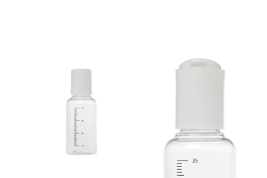 Пластмасова прозрачна бутилка 35 мл с бяла flip top капачка-изображение_продукт