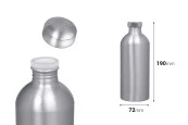 Aлуминиева бутилка 500 ml с алуминиева капачка за съхраняване на есенции, парфюми и др. Aлуминиева бутилка 500 ml с алуминиева капачка за съхраняване на есенции, парфюми и др.