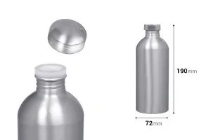 Aлуминиева бутилка 500 ml с алуминиева  капачка за съхраняване на есенции, парфюми и др.-2