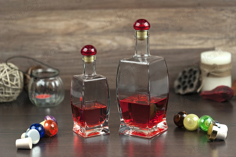 Стъклена елегантна бутилка Гарафа  500ml-изображение_група