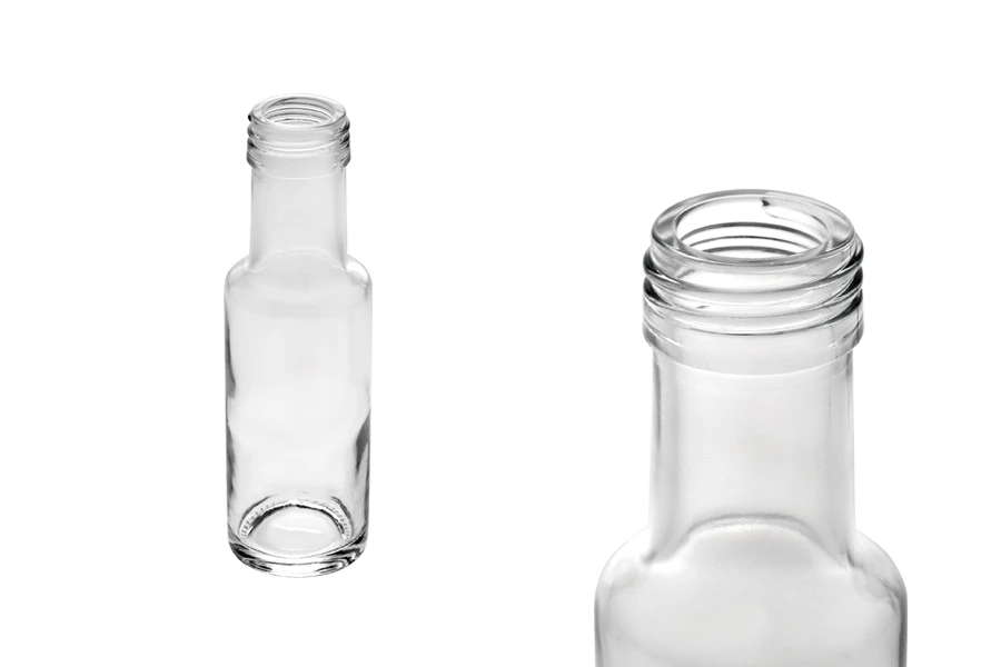 Стъклена прозрачна бутилка 125 мл Дорика  (PP 31,5)-изображение_размери
