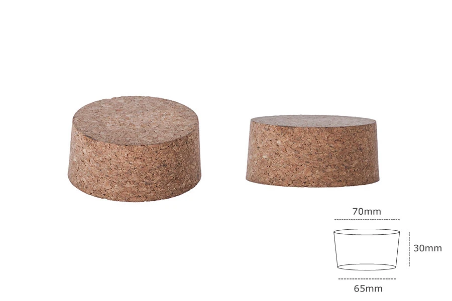 Коркова конусовидна тапа с размер  30x70/65 - за Т.О. 77-изображение_размери