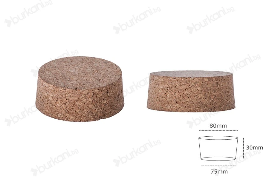 Коркова конусовидна тапа  30x80/75 - за Т.О. 89-изображение_размери