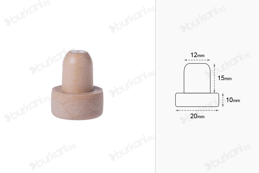 Синтетична силиконова тапа  Ф 12 mm-изображение_размери