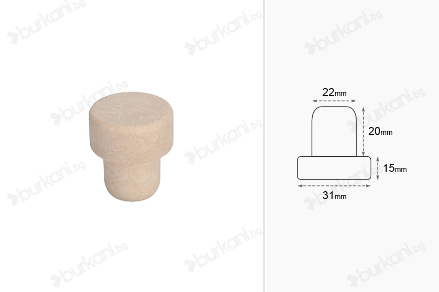 Синтетична силиконова тапа  Φ 22-изображение_размери