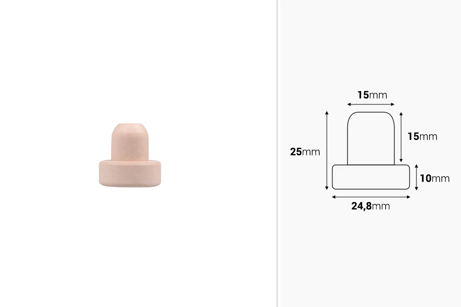 Силиконова синтетична тапа Ф15-изображение_размери