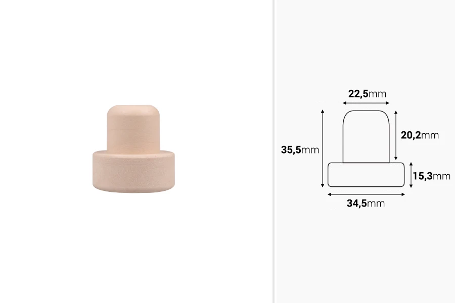 Силиконова синтетична тапа Ф22,5 Силиконова синтетична тапа Ф22,5-изображение_размери