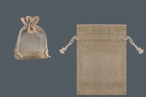 Кафява подаръчна чанта с прозорец (тюл) 100х140 мм - 12 бр-1