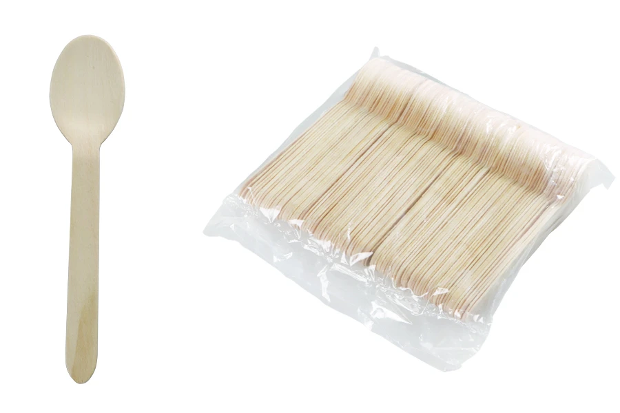 160 мм дървени лъжици - 100 бр-изображение_продукт