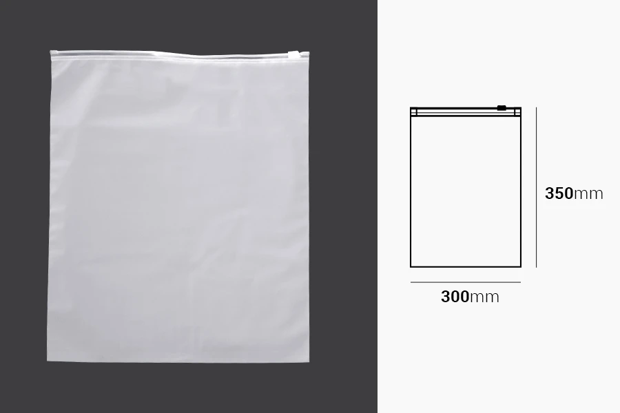  Опаковъчни пластмасови торбички 300x350 mm полупрозрачни матови с цип (цип) - 100 бр-изображение_размери