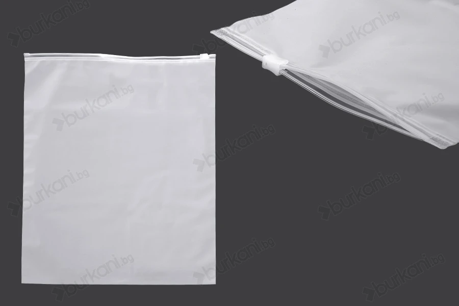  Опаковъчни пластмасови торбички 300x350 mm полупрозрачни матови с цип (цип) - 100 бр-изображение_продукт