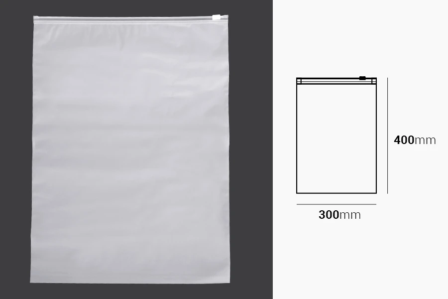  Опаковъчни пластмасови торбички 300x400 mm полупрозрачни матови с цип (цип) - 100 бр-изображение_размери
