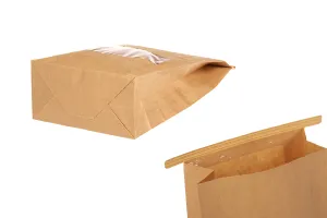 Крафт торбичка с размери 120x60x230 mm с прозорец и тел за запечатване (tin-tie)-3
