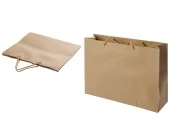 Хартиена кафява подаръчна чанта усукана дръжка , размер : 340х90х270 мм - 12 бр. на пакет-изображение_продукт