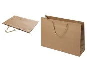 Хартиена кафява подаръчна чанта  с усукан шнур 400х130х300 мм - 12 бр-изображение_продукт